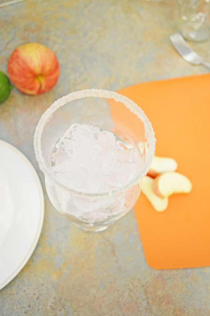 empty cocktail glass with ice