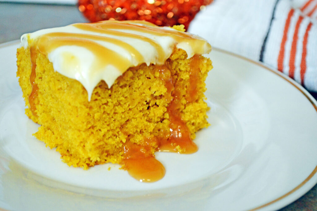 Pumpkin Caramel Poke Cake