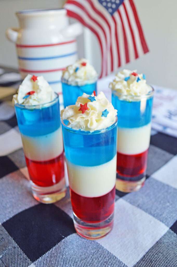 Red White and Blue Layered Jello Shots