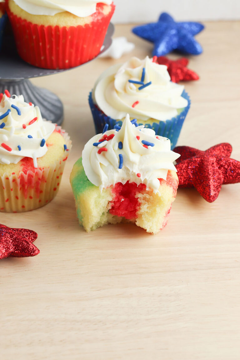 4th of July Jello Poke Cupcakes